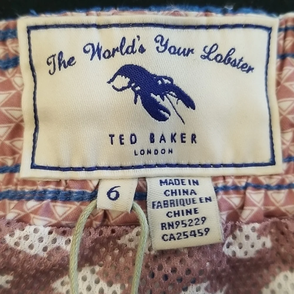 💕TED BAKER💕 Geo Flamingo Print Swim Shorts 2XL